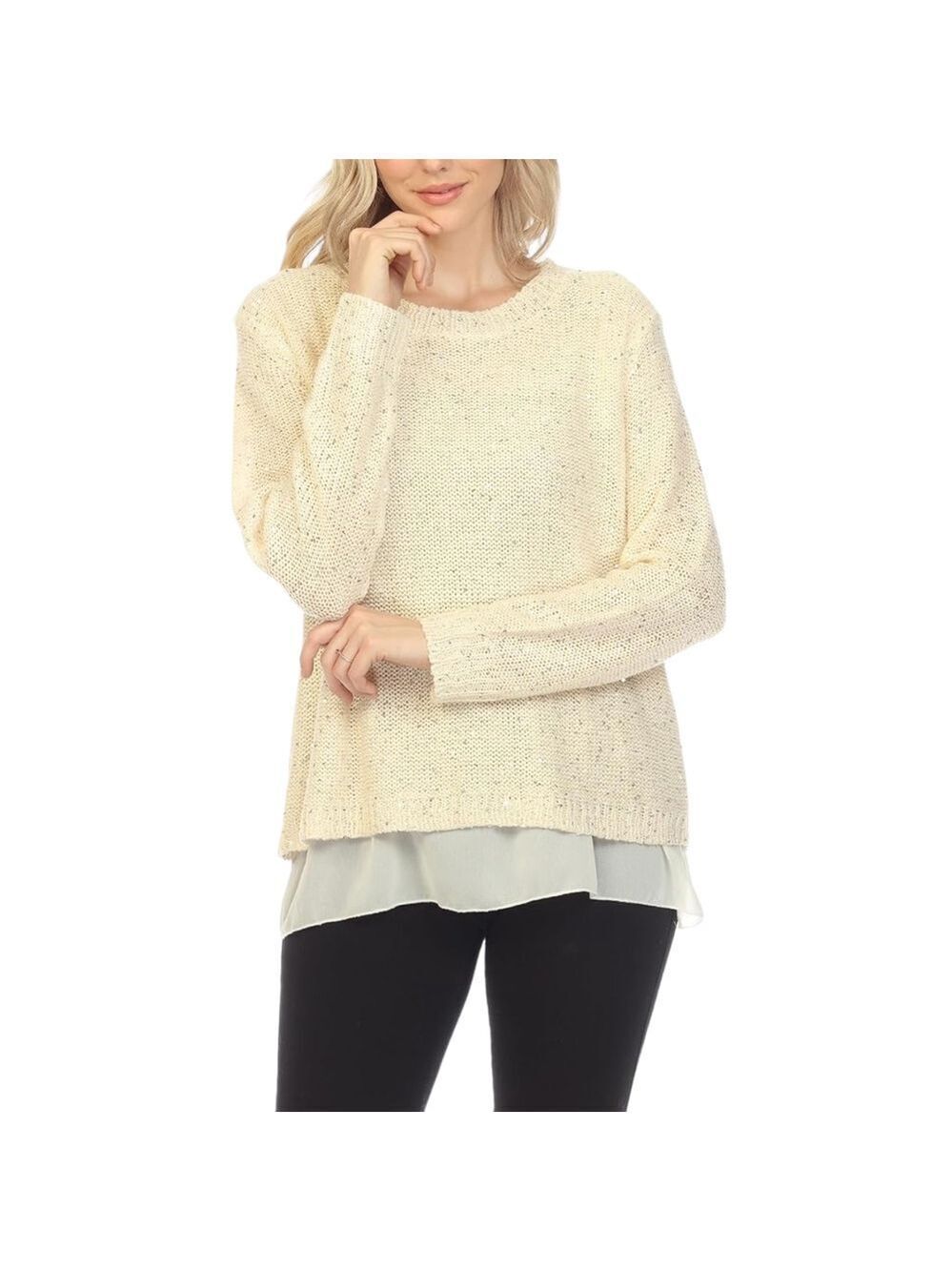 SIMPLYāCOUTURE Sparkle Dressy Pullover Knit Sweater Sequin Tunic Tops XXL